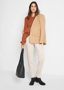 Genser i bomullsmiks med strukturstrikk, bonprix