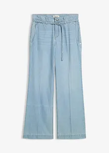 Wide Leg-jeans med belte Mid Waist, bonprix