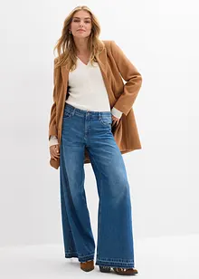Wide Leg-jeans Mid Waist, komfortlinning, bonprix