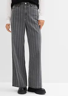 Wide Leg Jeans High Waist med destroyed-effekter, bonprix