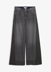 Wide Leg-Jeans High Waist med innfelling, bonprix