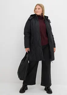 Kort kåpe med diamant-vattering og glidelåser i sidene, bonprix