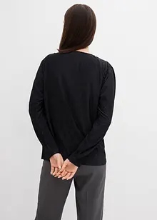 Langermet topp i strukturmateriale, bonprix