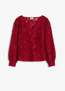 Bluse med blomstret strukturmønster, bonprix