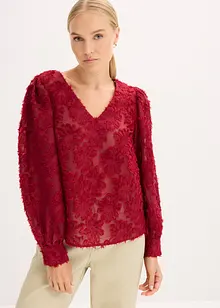 Bluse med blomstret strukturmønster, bonprix