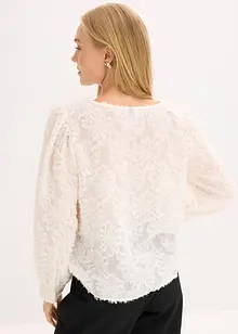 Bluse med blomstret strukturmønster, bonprix