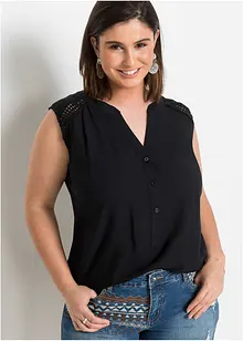 Bluse med heklede detaljer, bonprix