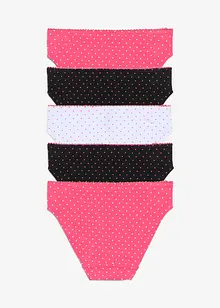 Truse i myk bomull med satengsløyfe (5-pack), bonprix