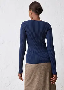 Ribbet genser av merinoull, bonprix