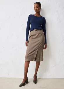 Ribbet genser av merinoull, bonprix