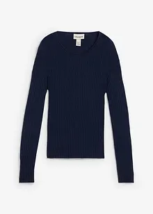 Ribbet genser av merinoull, bonprix