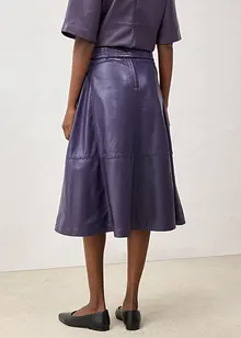 Skinnskjørt i lammenappa med belte (2-delt sett), bonprix