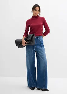 Topp med rullekrage av 100% bomull, bonprix