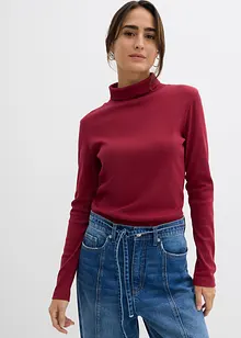 Topp med rullekrage av 100% bomull, bonprix