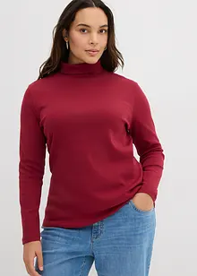 Topp med rullekrage av 100% bomull, bonprix