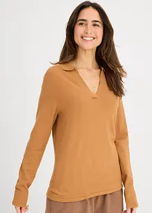 Poloskjorte i lett viskose, bonprix