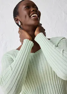 Finstrikket genser i merinoull, bonprix