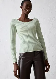 Finstrikket genser i merinoull, bonprix