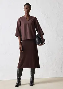 Strikkeskjørt i myk ullmiks, bonprix