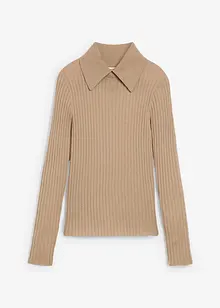 Ribbestrikket genser i merinoull, bonprix