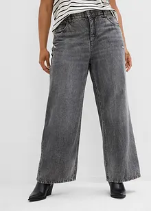 Wide Leg-jeans Mid Waist, Low Stretch, bonprix