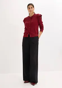 Cardigan med bomull og hullmønster, bonprix