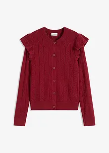 Cardigan med bomull og hullmønster, bonprix