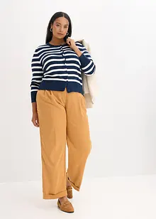 Finstrikket cardigan med stripemønster, bonprix