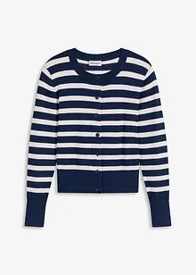 Finstrikket cardigan med stripemønster, bonprix