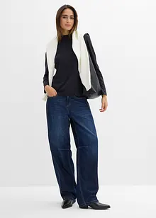 Langermet topp med resirkulert polyamid og ståkrage, bonprix