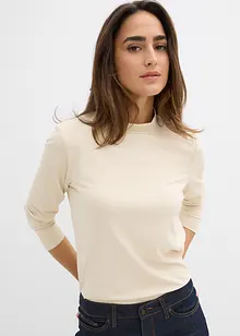 Langermet topp med resirkulert polyamid og ståkrage, bonprix