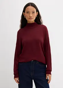Turtleneck i viskose og lett finstrikk, bonprix