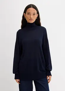 Turtleneck i viskose og lett finstrikk, bonprix