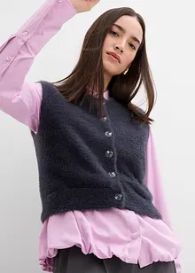 Strikkevest i fjærgarn i viskosemiks, bonprix