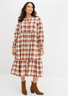 Midikjole i flanell, bonprix
