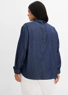 Denimbluse med brede mansjetter, bonprix