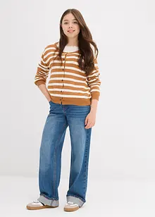 Finstrikket jakke i myk viskosemiks, bonprix