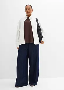 Sweatshirt med glidelås i behagelig Punto di Roma-materiale, bonprix