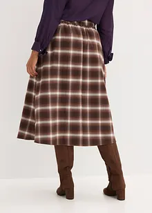 Foldeskjørt med belte og rutemønster (2-delt sett), bonprix