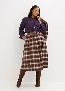 Foldeskjørt med belte og rutemønster (2-delt sett), bonprix