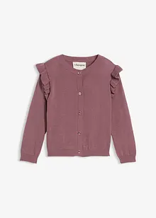 Cardigan med volang på ermene, bonprix