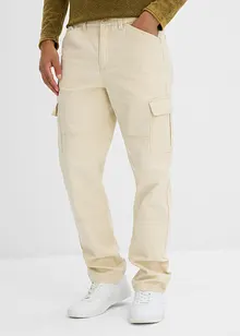 Relaxed Fit-cargobukse i bomullskanvas, Straight, bonprix