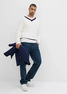 Finstrikket genser med kasjmir, bonprix