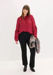 Oversized bluse med pynt, bonprix