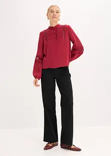 Oversized bluse med pynt, bonprix