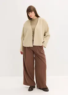 Oversized blazer i ullstil med belte, ufôret, bonprix