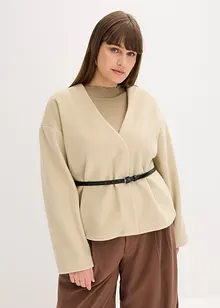 Oversized blazer i ullstil med belte, ufôret, bonprix