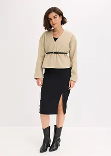 Oversized blazer i ullstil med belte, ufôret, bonprix