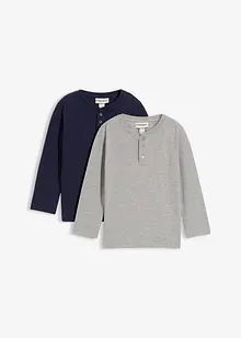 Bestefarstrøye, langermet med økologisk bomull (2-pack), bonprix