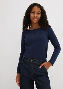 Langermet topp med økologisk bomull (2-pack), bonprix